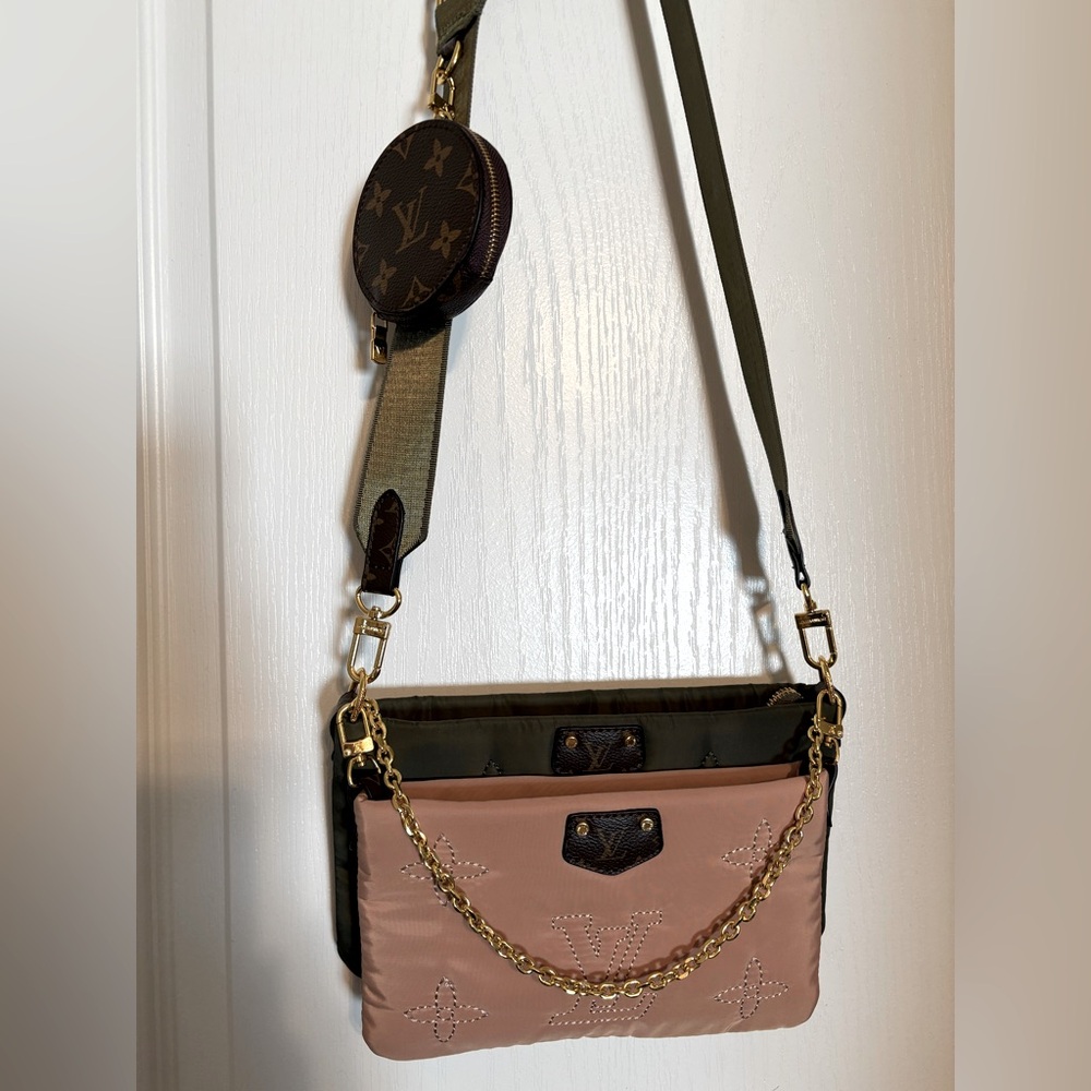 NWOT LV Embroidered Crossbody with Coin Purse